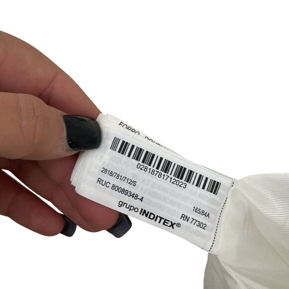 Zara Womens Blazer Suit Jacket S Small Ecru Topstitched Polyester 2818/781 NWT - Picture 6 of 16